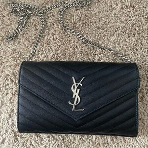 Yves Saint Laurent Black Quilted Leather Chain Bag